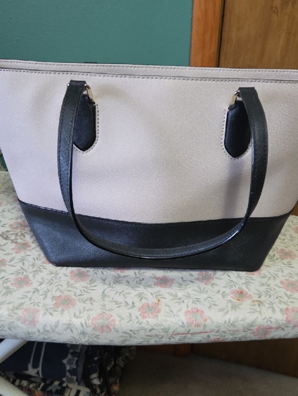 Kate Spade Black and Taupe Colorblock Tote Bag - Picture 4 of 5